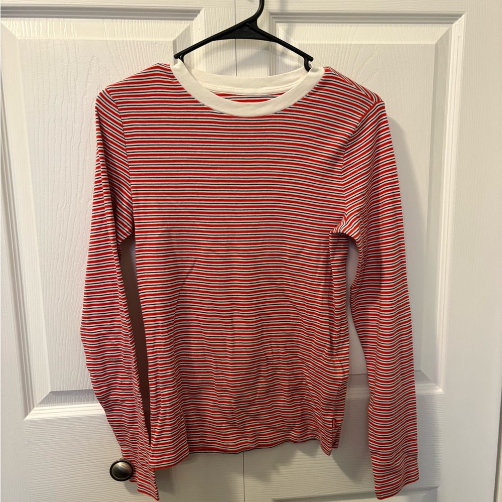 Levi's Classic Red and White Striped Long Sleeve Top